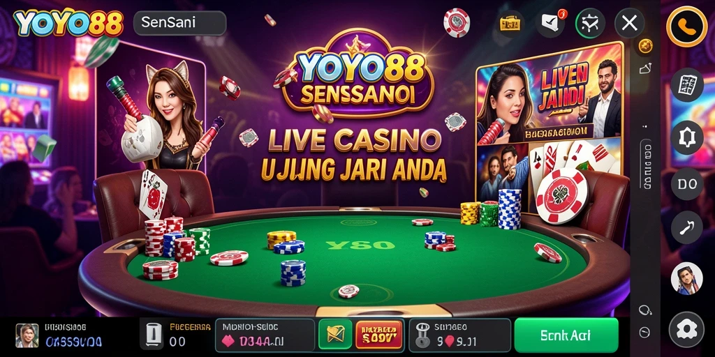 Screenshot gameplay Live Casino YOYO88 yang mendebarkan dan interaktif.